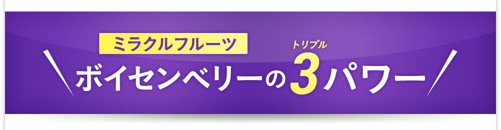 [ミラクルフルーツ]ボイセンベリーの3パワー